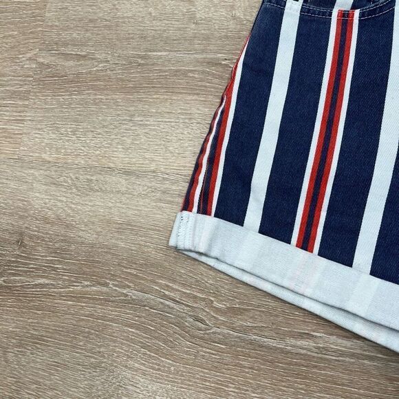 BDG Urban Outfitters Mom Shorts Women's 29 Multicolor Striped Cuffed Button-Fly - Picture 3 of 7